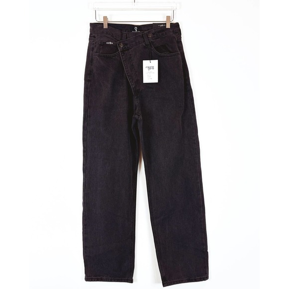 Insane Genes Crossover Criss Cross Straight Leg Black Jeans Women's Size 13/30 - Picture 4 of 9